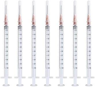 1ML Disposable syringe with Needle, Individually Wrapped (25Ga 1/2inch, Pack of 25)