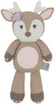 Living Textiles Knitted Plush Baby Toy - Ava The Fawn - Baby's Best Snuggle & Play Time w/ 100% Cotton & Jingling Rattle - Soft Stuffed Knit Doll for Sleep Toy, Newborn, Infant, Girls, Gift