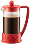 Bodum 12oz Brazil French Press Coffee Maker, High-Heat Borosilicate Glass, Red - Made in Portugal