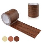 DIBALIYI 2 Roll Wood Colored Grain Tapes, Floor Repair Patch Textured Adhesive, Wood Printed Tape Strong Adhesive, Wood Repair Patch for Wall Corner Table Door Sofa Furniture Home Decor (Dark Brown)