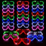 30 Pack LED Glasses Neon glow in the dark party supplies Favor for Kids Adult Glow sticks Light Up Glasses