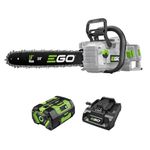 EGO Power+ Chain Saw, 18" Battery Powered Chainsaw, Electric Cordless, Includes 56V 6.0Ah Battery and Charger - CS1815