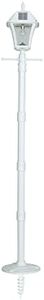 Gama Sonic Baytown II Bulb Solar Lamp Post Light Kit 77-inch Height, Outdoor Single White Resin and Clear Lens Post Lamp with Pole and EZ Anchor In-Ground Auger, Warm White 2700K (105BSG21)