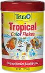 Tetra Tropical Color Flakes, Fish Food With Natural Colour Enhancer For Top & Mid Feeders, 62g, Complete Diet Enhanced With Vitamin C & Carotenoids, Clear Water Formula - Does Not Leach Colour