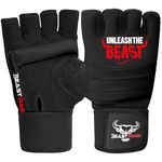 BEAST RAGE Punch Bag Taekwondo Karate Gloves for Men and Women,Half Finger MMA Kickboxing Sparring Martial Arts Training Gloves - Training Light Workouts,Muay Thai,Karav MAGA (Black, XL)