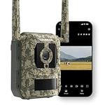 CAMOVUE 4K 4G LTE Wildlife Camera with Night Vision, SIM Card Included, Battery-Powered, Non-Glow IR LEDs, Live View via APP, Motion Activated Trail Camera, 0.2s Trigger Time, IP67, Talon Pro