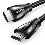 UGREEN HDMI 2.1 Cable 10FT, 8K HDMI Cable 4K@240Hz 8K@60Hz 48Gbps Ultra High Speed Braided HDMI Cord, eARC HDR10 HDCP 2.2&2.3 HDMI Cable Compatible with PS5/Xbox Series X/Roku TV/HDTV/Blu-ray