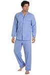 Haigman Nightwear Mens Sky Blue Long Sleeve Pyjama Set Suit With Trousers M Chest 38-40 inches Waist 33-35 inches SKY BLUE