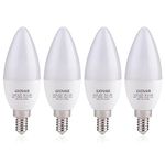 GIOVAR 4Pack LED Celing Fan Light Bulbs 60 Watt, Daylight 5000K, E12 Candelabra Bulb Base Socket, 120V, Type B, Non-Dimmable