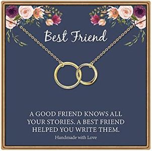 IEFLIFE Circles Necklace, Circles Necklace for Women Best Friend Necklaces Linked Circle Necklace Gifts for Best Friend Thank You Necklace for Teen Girls