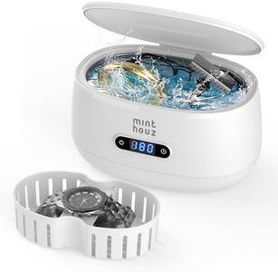 Minthouz Ultrasonic Jewelry Cleaner Machine with 5 Cleaning Modes, 40kHz Professional Sterling Silver Sonic Cleaner for Jewelry, Watch Strap, Eyeglass, Ring, Dentures Cleaning