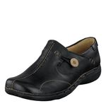 Clarks Womens Un Loop Loafers, Black Leather, 6 UK