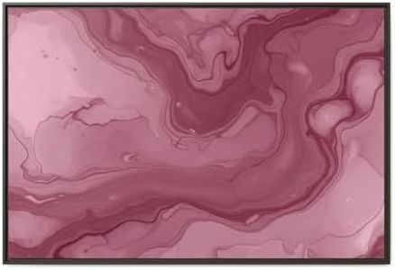 BrickByDreamCo - Pink Marble Abstract Matte Canvas Framed | Fluid Art Wall Print