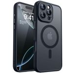 CANSHN Magnetic for iPhone 16 Pro Case, Upgraded [Full Camera Protection] [Compatible with Magsafe] [Translucent Matte] Shockproof Protective Phone Case for iPhone 16 Pro 6.3" - Black