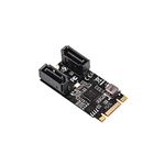 I/O Crest M.2 22x42 to SATA III 2 Ports Adapter Card (Jmicro Chipset), Add Two SATA 3.0 Devices to Any M.2 2242 Slot