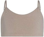 Bleum Neutral Bra - Training & First Bra - Ultra Soft Cotton Fabric Reversible Bra for Teens (16, Chai-Steel)