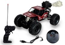 TEC TAVAKKAL Remote Control Rock Crawler Mist Smoke Spray Function, High Speed 1:18 RC Car Toys for Boys 2WD Off Road Vehicle Toy Cars for Kids Monster Truck Rock Climbing Car Toy for Kids (Red)