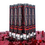 Confetti Sky [6 Pack] 12 Inch Confetti Cannons | Red Mylar Confetti Poppers for Wedding Celebration, Birthday Party, Christmas Eve and New Year Celebration