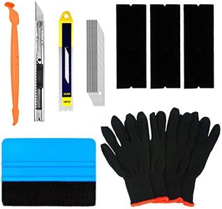 CARTINTS Complete Vehicle Vinyl Wrap Tools Kit Window Tint Tools Kit for Car Wraps with Yellow Micro Squeegee for Corner Full Wrap, Felt Squeegee, Vinyl Knife, Vinyl Wrap Gloves