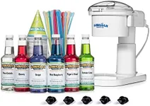 Hawaiian Shaved Ice Snow Cone Machine Package with 6 Flavoring Syrups and Party Ready Accessories