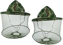 NYKKOLA 2Pack Camouflage Beekeeper Beekeeping Cap Hat with Head Net Mesh Face Protection Outdoor Fishing Equipment Beekeeping Supplies