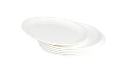 Signora Ware Plastic Dinner Plate Set, 33Cm, Set of 6, White