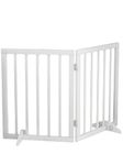 The Menifest | Wooden Freestanding Foldable Pet Gate for Dogs, Over Fence, Dog Partition for Your pet and Baby Protection (White, 2-Panel)