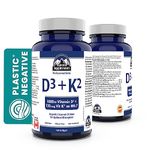 Vitamin D3 K2, 180 Softgels - D3(1000IU-25mcg)+K2(120mcg) - 3rd Party Tested - Formulated & Made in Canada