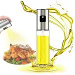 Oavostd Premium Olive Oil Sprayer For Cooking, 1 Pack Food-Grade Olive Oil Spray Bottle With 304 Stainless Steel, 100Ml Olive Mister Spray Bottle For Cooking, Perfect For Salad, Bbq, Baking,Silver