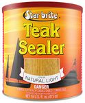 STAR BRITE Teak Sealer - No Drip, No Splash Formula - One-Coat, Durable Protection for All Fine Woods - Perfect for Outdoor Furniture & Marine Use - Natural Light, 16 Oz Pint (087916)