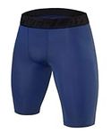 PowerLayer Men's Compression Base Layer Shorts Thermal Shorts Underwear - Blueprint, S