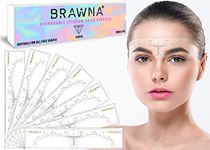 Brawna Eyebrow Ruler Stencil - 120 Pcs Clear Adhesive Eyebrow Shaping, Henna Tinting and Microblading Kit Stencils - Disposable Eyebrow Extensions Shaper Tool for Women - Eyebrow Microblading Supplies