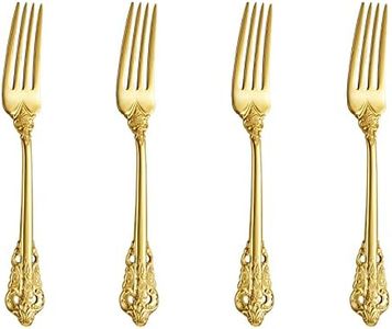 KEAWELL Luxury 5.9" Appetizer Forks, 18/10 Stainless Steel, Set of 4, Gorgeous Cocktail Forks/Dessert Forks