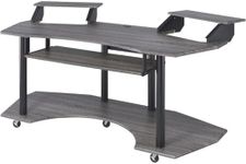 Acme Eleazar Wooden Music Recording Studio Desk in Black Oak