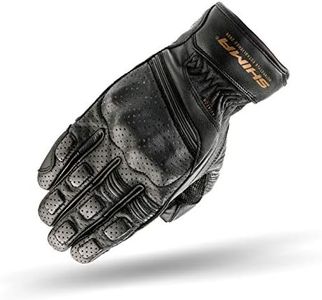 SHIMA AVIATOR Guantes Moto Hombre Cuero Homologados Corto Verano Motos Guante Ventilado Certificatos Con Protección Motorista Racing Protecciones Ventilación Verão (Hombre, Negro, XL)