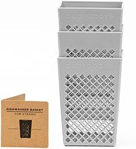 A Bar Above Dishwasher Basket for Reusable Straws and Small Bar Tools, Plastic Straw Basket for Washing Cocktail Picks, Stir Sticks, & Kitchen Accessories, Ideal for Home and Commercial Dishwasher use