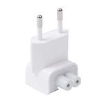 FUGEN Two Pin EU Style Plug Adapter Duck Head for Smartphones, Tablets, MP3 Players 45w, 60w, 85w Magsafe 1 & 2 AC Power Adapter White