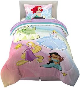 Franco Kids Bedding Super Soft Comforter and Sheet Set, 4 Piece Twin Size, Disney Princess