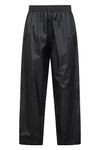 Mountain Warehouse Pakka Kids Waterproof Rain Pants - Boys & Girls Black Kids 5-6 Yrs (104-116 cm)