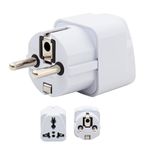 Hi-PLASST India to Europe/Germany Travel Adapter Plug Converter Type E/Type-F Universal Socket 2pin to 3pin Conversion Plug for Austria • France • Europe • Russia (Pack of 1-Germany/Europe Pin)