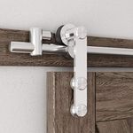 SMARTSTANDARD 6.6ft Sliding Barn Door Hardware Kit -Stainless Steel Heavy Duty Sturdy Barn Door Track -Super Smoothly and Quietly -Includes Step-by-Step Installation Instruction -Fit 40" Wide Door Pan