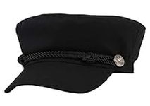 Licus Women Yacht Captain Sailor Hat Newsboy Cabbie Baker Boy Peaked Beret Cap Black