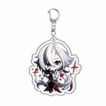 Rainteam Acrylic Animation Keychain, Genshin Impact Key Ring,Collection for Fans, Arlecchino, S