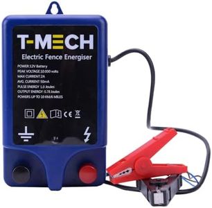 MonsterShop Electric Fence Energiser Battery Powered Charger 12V Water Resistant 10km Fencer With Earth Steak 1.0J IPX6