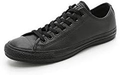 Converse Womens Unisex-Adult Chuck Taylor All Star Leather Low Top Black Size: 6.5 M US