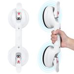 HEINSY 15inch Suction Shower Grab Bar, Portable Shower Handle Bar Suction Grip Bar Bathtub Handle with Strong Hold Suction Cup Fitting and Rapid Release for Bathroom(Max Capacity :300lb