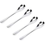 VANRA 4.9in 4-Piece Tea Spoons Set 18/10 Stainless Steel Coffee Appetizer Dessert Spoon Serving Spoon Teaspoon Silver Flatware Set