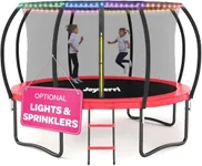 Trampoline for Kids and Adults - 8Ft 10Ft 12Ft 14FT Trampoline with Net - with Bonus Sprinkler and LED Lights/ASTM Certified/Extra Sturdy Recreational Outdoor Trampolines