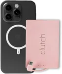 Clutch - Pro USB-C Portable Charger - Compatible with iPhone 15, 16 & Android Devices - Power Bank Magnetic Battery - TSA Travel Approved - USB Rechargeable - Built-in Cable - 5000 mAh - 3.7oz - Pink