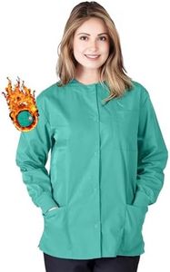 Women's Scrub Jacket Warm Up Medical Scrub Jackets for Women, Surgical Green, Medium